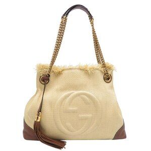 Gucci Shoulder Bag Leather Beige